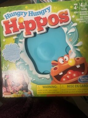 NEW-Hasbro Hungry Hungry Hippos Game - Blue, Green, Orange